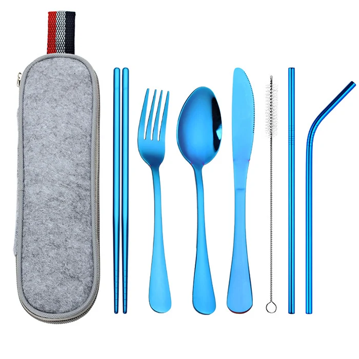 Stainless Steel Travel Carrying Case Outdoor Cutlery Set, perfect for camping, hiking, and picnics, durable and portable — photo 1