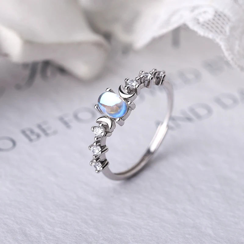 Anillo de luna de plata de ley S925 para mujer — foto 13