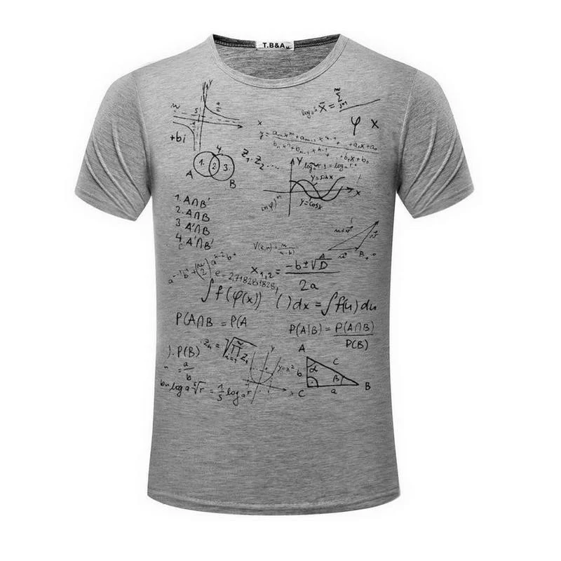 Camiseta de impressão de equações matemáticas masculinas — foto 2