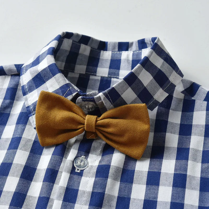 Title 4, Korean Style Plaid Long-sleeved Boy Cotton Shir...