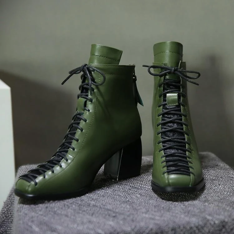 Title 3, Botas Martin verde militar femininas com cadarç...