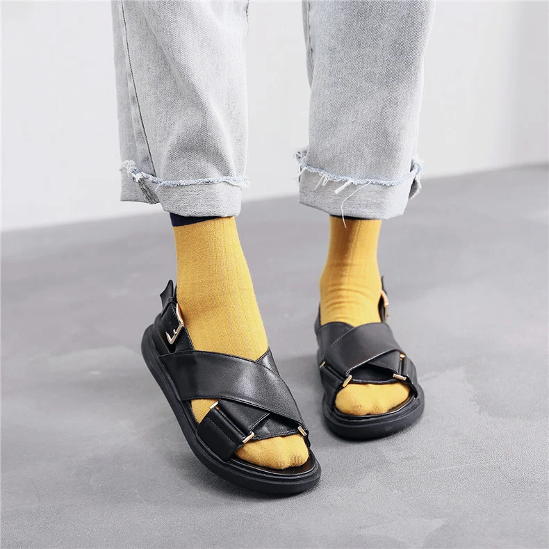 Title 28, Womens Cross Sandals Hemp Rope Flat Shoes Plat...