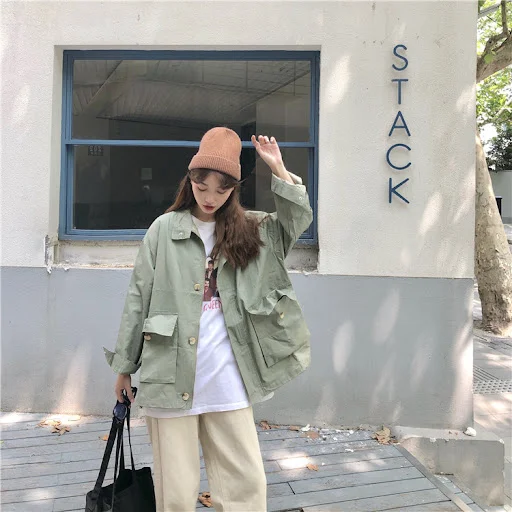 Title 12, Students all-match cardigan autumn loose and th...