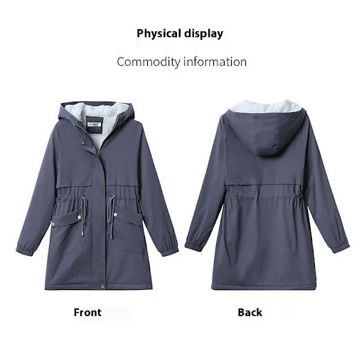Title 11, Winter Fleece gevoerde Mid-length Trenchcoat vo...