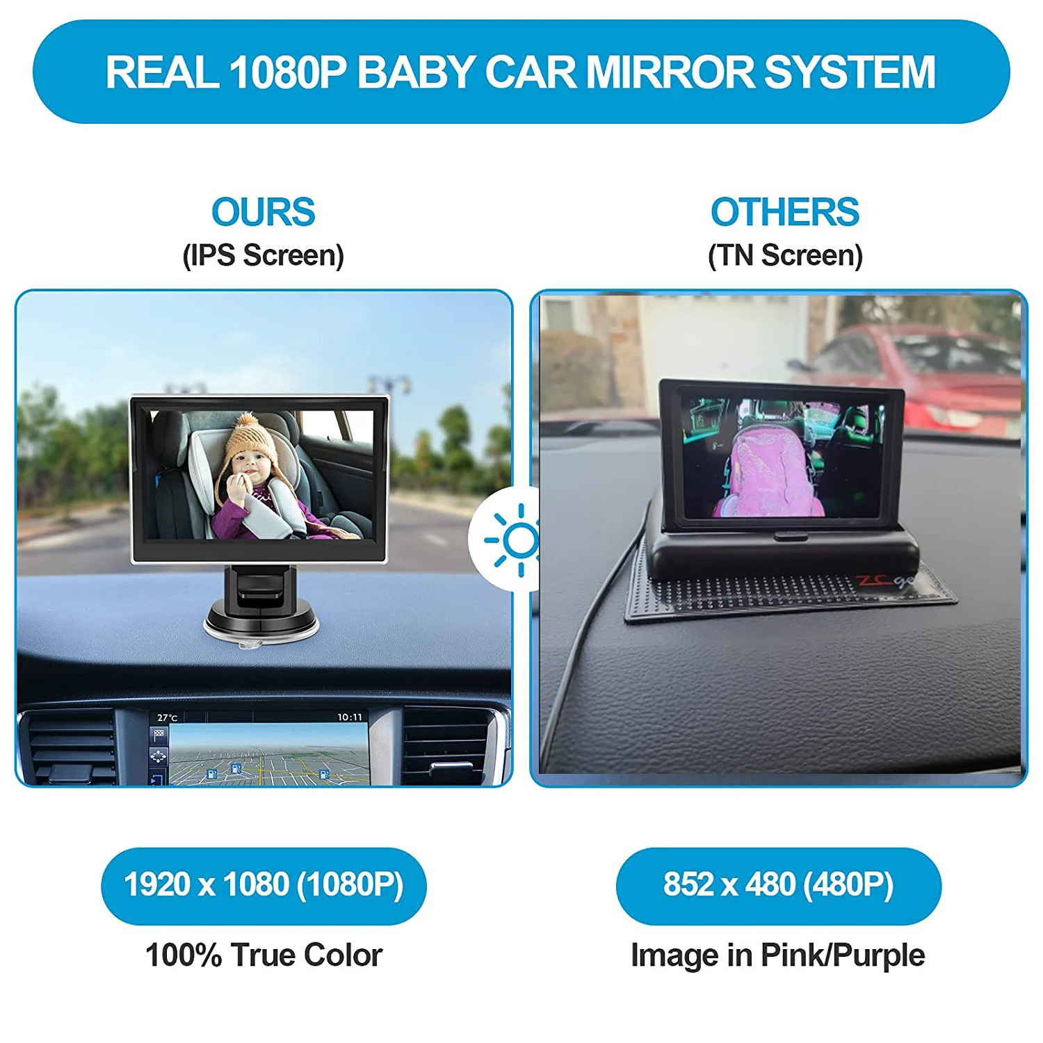 New HD 1080p Car Baby Monitor gives you peace of mind while driving. Clear, crisp view of your baby, ensuring safety and — photo 2