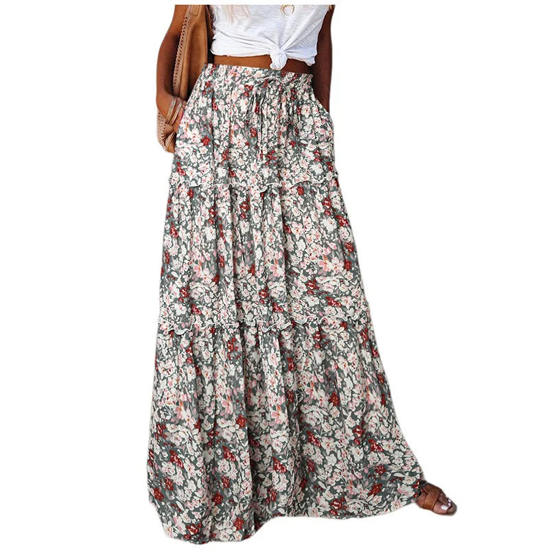 Women's Bohemian Flounces Ethnic Style Skirt. Achieve a relaxed and stylish look with this comfortable and fashionable s — photo 2