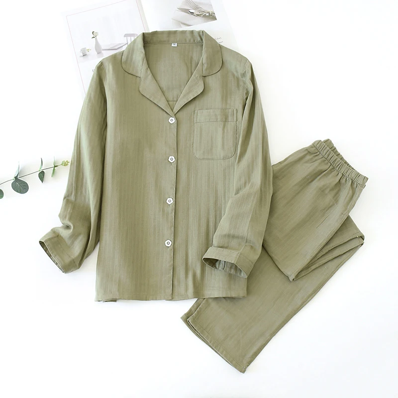 Men's and Women's Fashion Cotton Gauze Homewear Suit. Soft and breathable for ultimate comfort. Perfect for relaxing at — photo 7