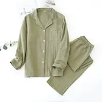 Men's and Women's Fashion Cotton Gauze Homewear Suit. Soft and breathable for ultimate comfort. Perfect for relaxing at — photo 7