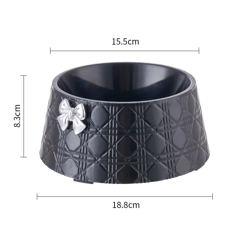Lovely bowknot dog food bowls, puppy feeder dish bowl with diamond pattern, cat bowl for water, sweet princess pet feedi — photo 9
