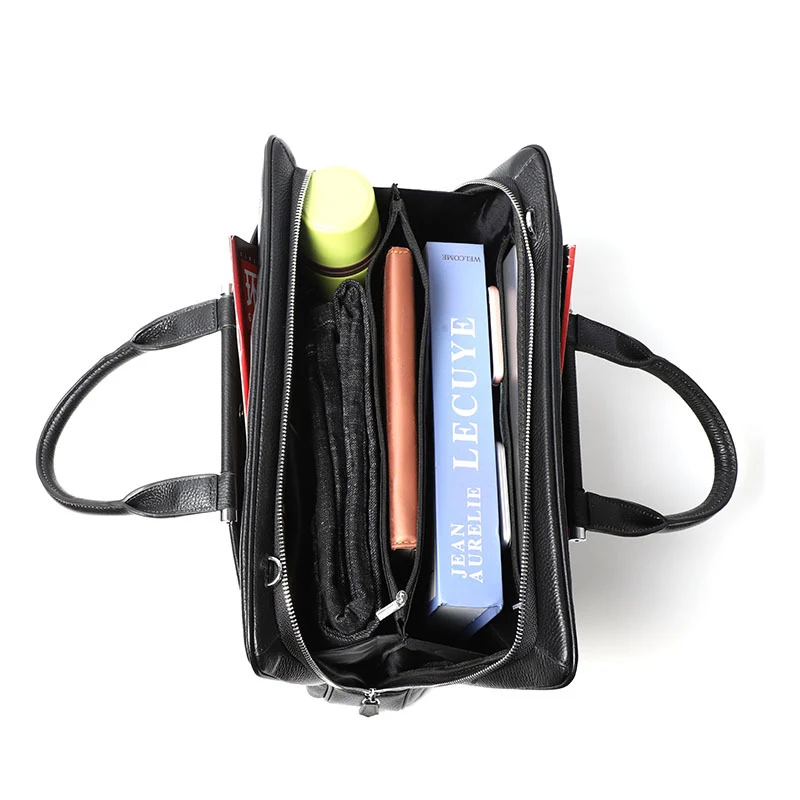 Men's Large Capacity Leather Briefcase for Professionals. Securely carry documents, laptop, and essentials in this styli — photo 1