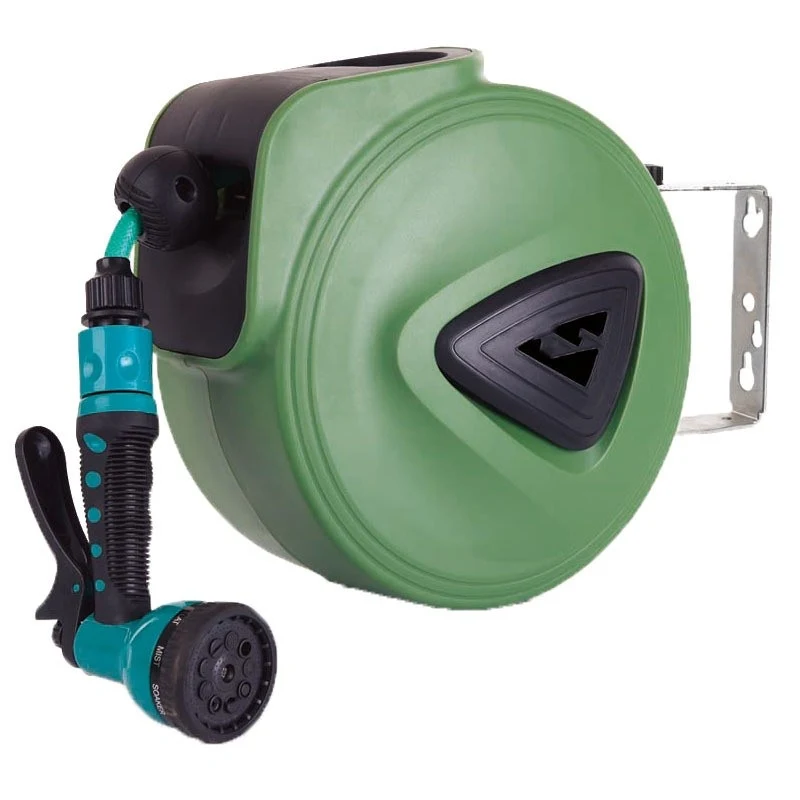 Carretel Mangueira Retrátil Automático Qiya 10M PVC Bobinador de Mangueira de Água Ferramentas Pneumáticas para Jardim, Limpeza e Organização — foto 12