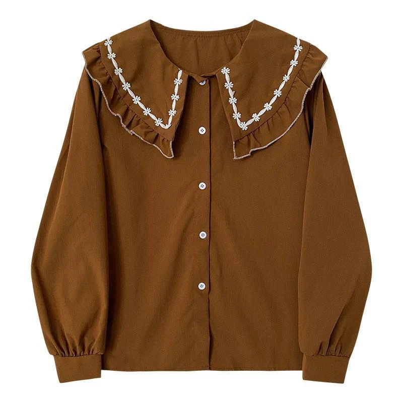 Title 4, Womens Sweet Doll Collar Chain Link Floral Lon...