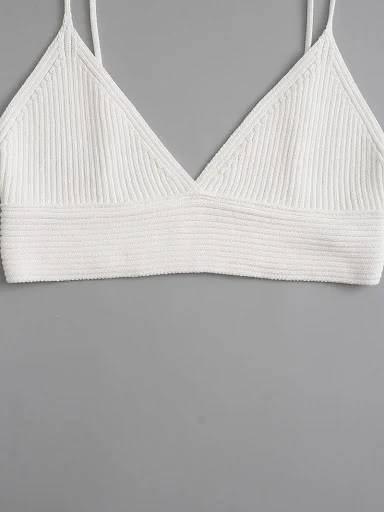Title 5, Womens V-neck Ribbed Knit Cropped Suspender To...