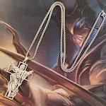 Colar pingente cruz de aço inoxidável Hip Hop, vazado, retro, aço titânio, decoração de prateleira, estiloso. — foto 3
