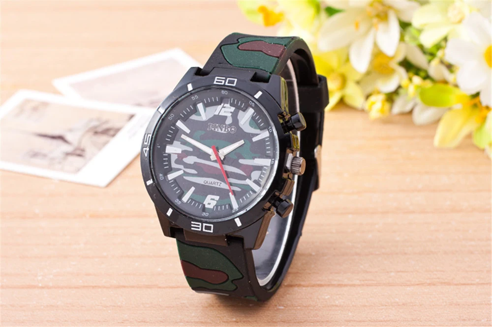 Title 5, Fashion Silicone Camouflage Quartz Watch – Styl...