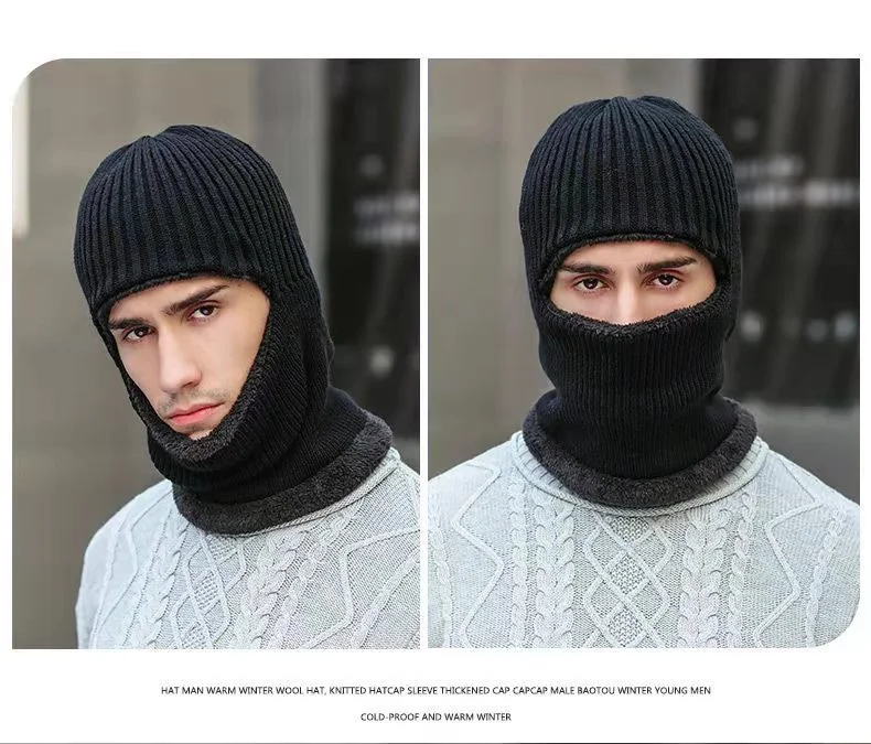 Title 3, Winter Warm Unisex Knitted Hat with Neck Protec...