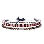 Conjunto de pulseira boêmia em algodão e linho tecido, acessório leve e estiloso para qualquer ocasião. Desfrute do estilo boêmio. — foto 9