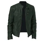 Gentleman's Warm Zipper Cardigan Pocket Decorated PU Leather Coat, a stylish and comfortable coat perfect for any occasi — photo 14