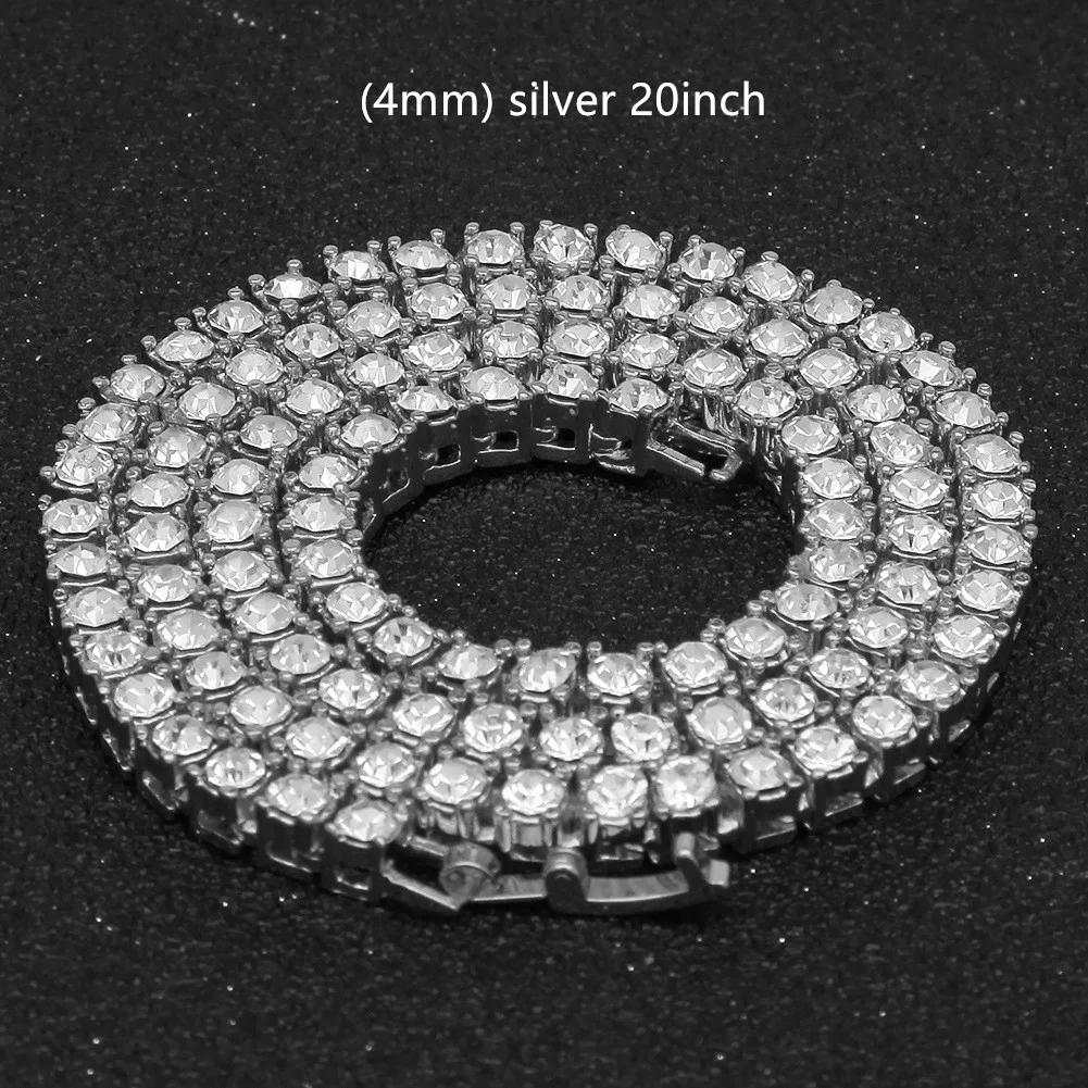 Colar de hip hop europeu masculino, 3mm, liga com strass, adicione brilho e estilo ao seu visual com este acessório marcante. — foto 21