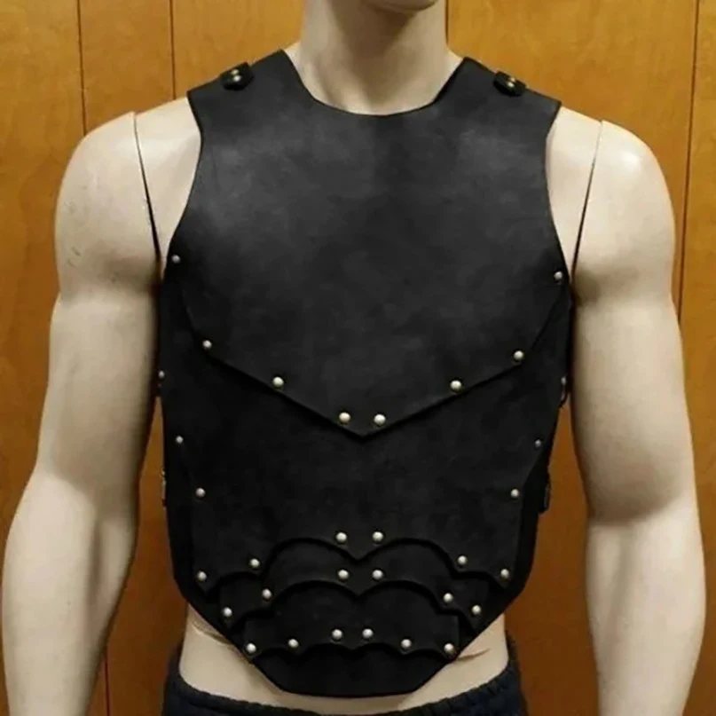 Men's Leather Chest Protection Shoulder Armor offers medieval style and protection. Perfect for LARP, cosplay, and histo — photo 15