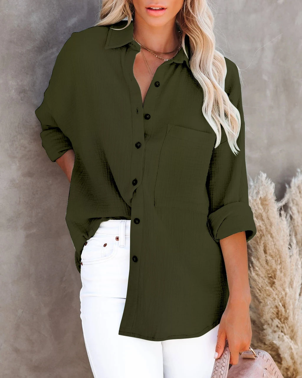 Title 15, Womens V Neck Button Cotton Linen Shirt, breat...