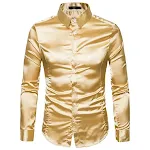 Men's Casual Fashion Shiny Long Sleeved Lapel Shirt Stylish and Comfortable Everyday Wear Perfect for a Modern Look and — photo 6
