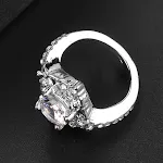 Anel de cristal de strass de zircônia popular, um acessório brilhante e elegante. Perfeito para realçar seu visual em qualquer ocasião. — foto 2