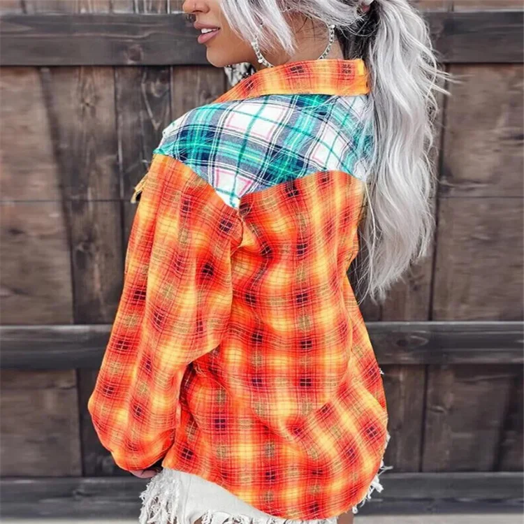Title 2, Contrast Color Loose Street Hipster Lapel Singl...