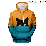 Maglione Uomo con Stampa Digitale Serie Gatti Tendenza Tempo Libero Creativa per un Look Casual e alla Moda. — foto 6