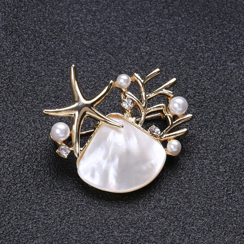 Title 6, Creatieve Broche met Abalone Schelp, Sint-Jakob...
