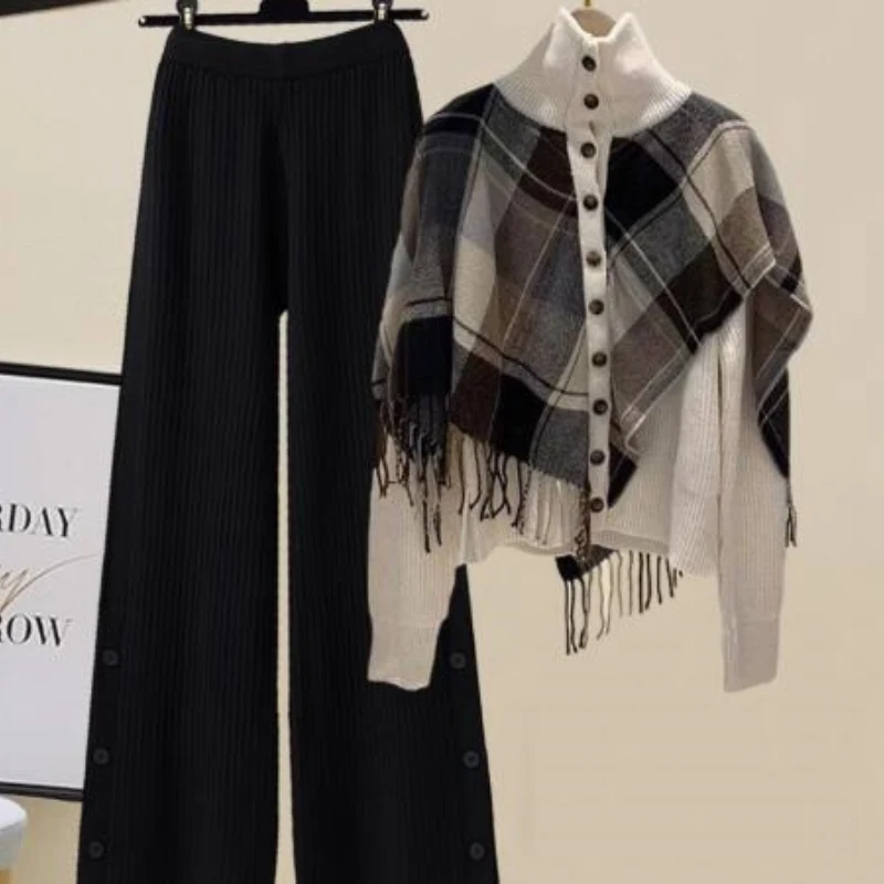 Lazy Casual Suit Women's High Collar Irregular Knit Comfortable and Stylish Everyday Wear Soft and Versatile Perfect for — photo 2