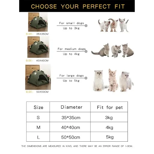 Pet Tent Bed Cats House Supplies Products Accessories Warm Cushions Furniture Sofa Basket Beds Clamshell Kitten Tents C — photo 1