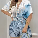 Macacão feminino de manga curta com decote em V, cadarço e ajuste na cintura. Conforto e elegância que valorizam a silhueta. — foto 18