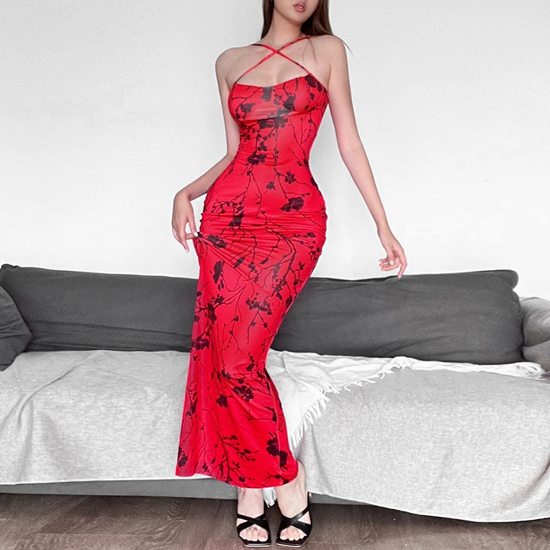 Title 15, Womens Retro Printed Dress Elegant Slim Fit
