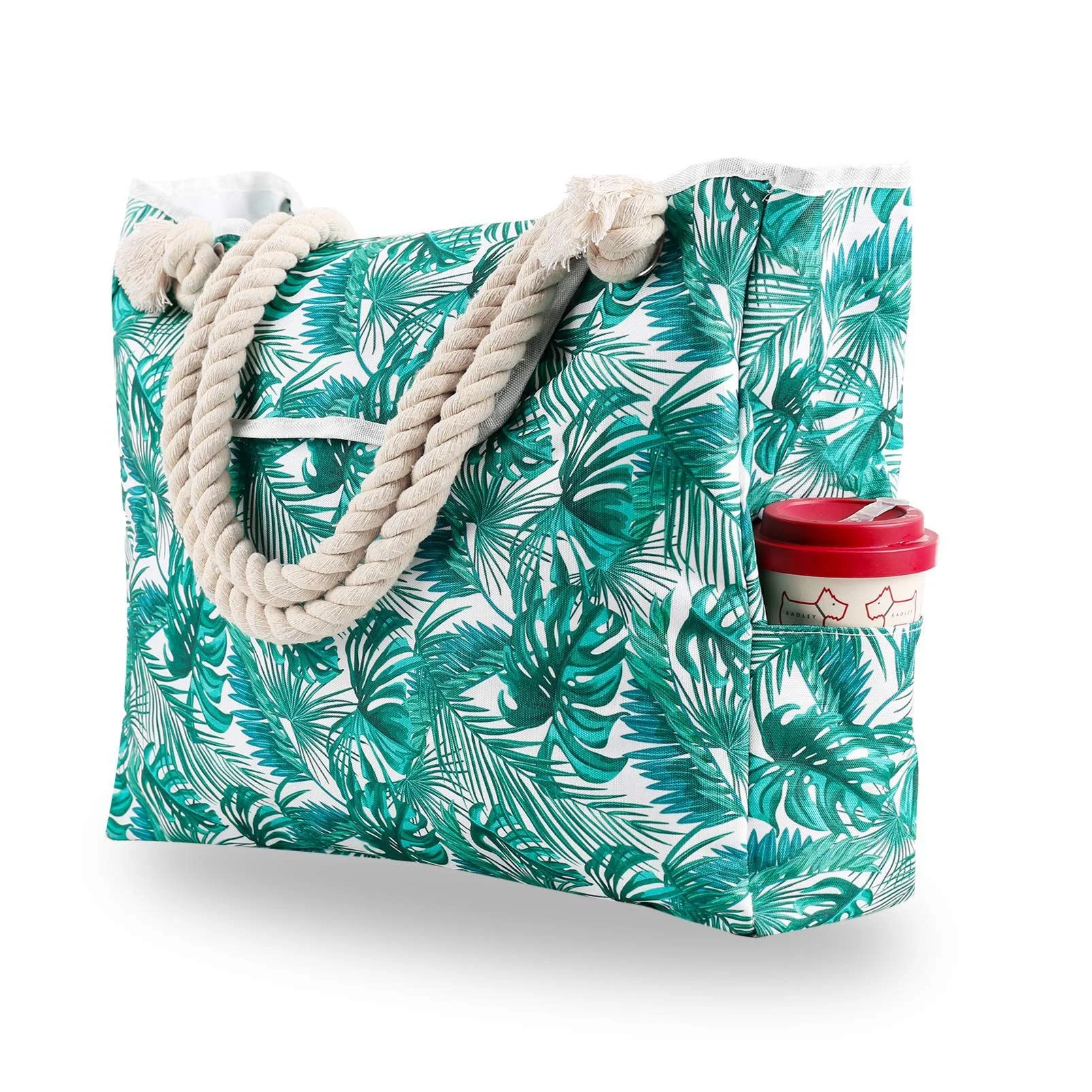 Bolsa de Praia Feminina Crossbody de Lona Grande Capacidade Estampada Fashion Ideal para Praia e Uso Diário — foto 5