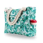 Bolsa de Praia Feminina Crossbody de Lona Grande Capacidade Estampada Fashion Ideal para Praia e Uso Diário — foto 5