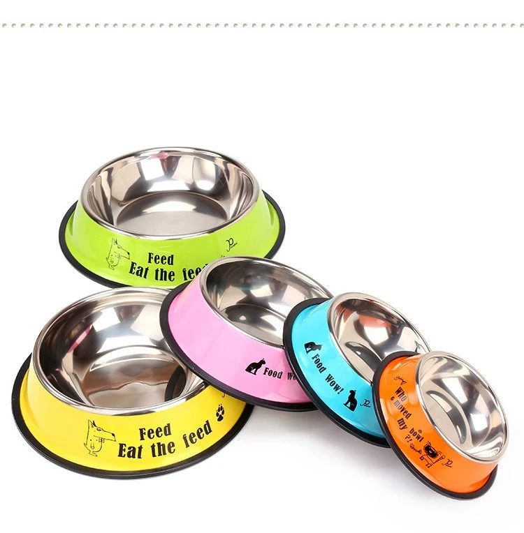 Title 2, Stainless steel dog bowl for food and water, du...