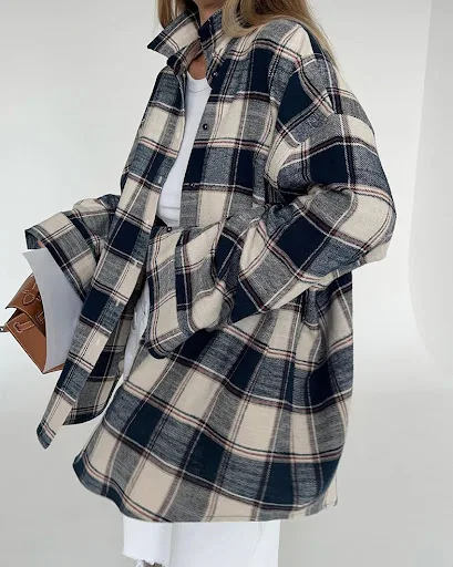 Title 13, Womens Cotton Mid-length Shirt For Outer Wear