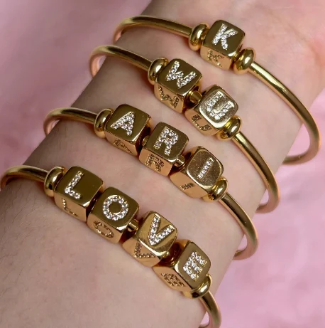 Title 1, Pulseira de letras personalizadas DIY para mulh...