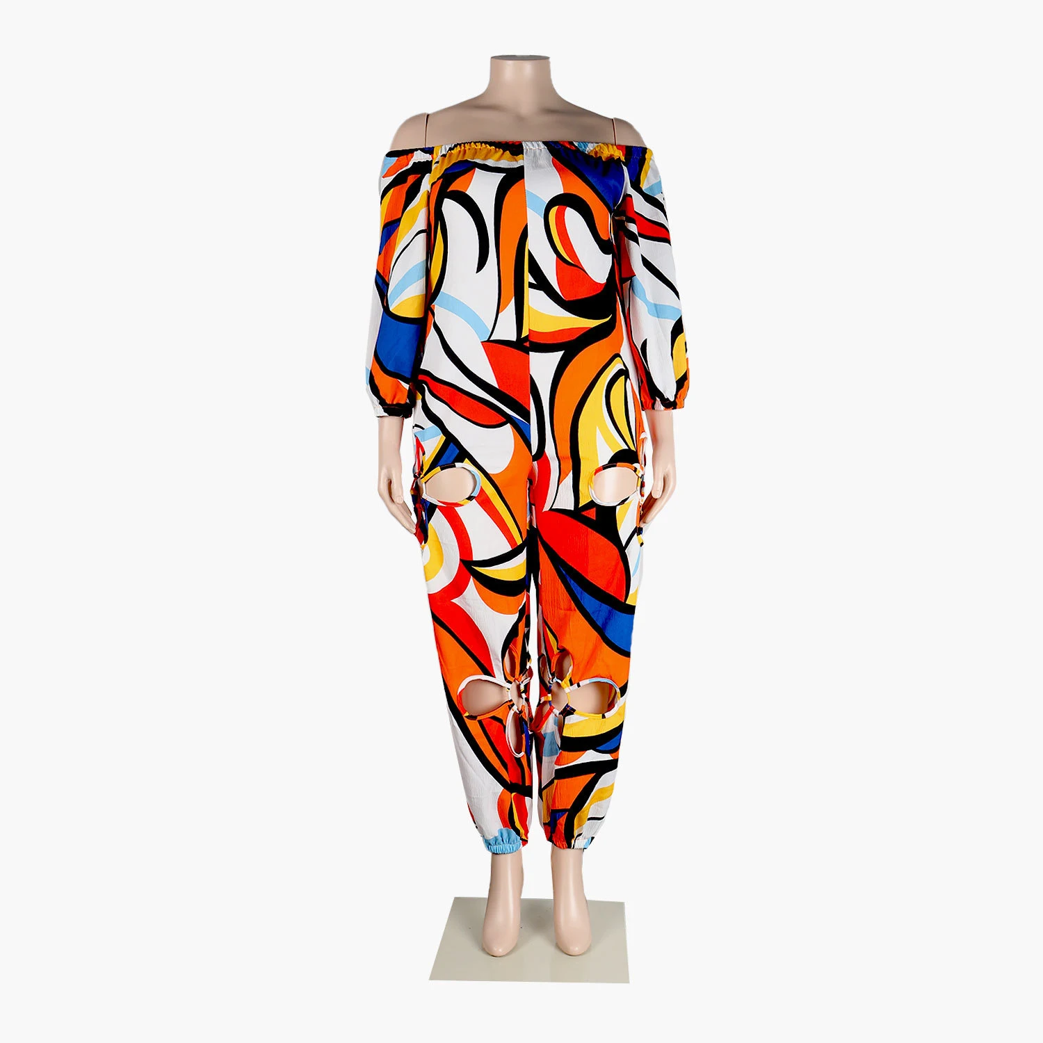 Title 10, Sexy Slim Backless Crocheted Floral Print Plus ...