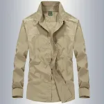 Camicia da trekking outdoor a maniche lunghe, ampia e ad asciugatura rapida. Ideale per escursioni, offre comfort, traspirabilità e protezione dal sole. — foto 3