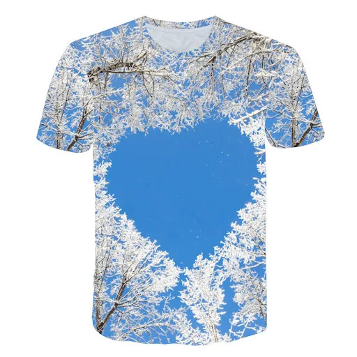 Title 7, New Mens 3D Wanli Snow Mountain Print T-Shirt,...
