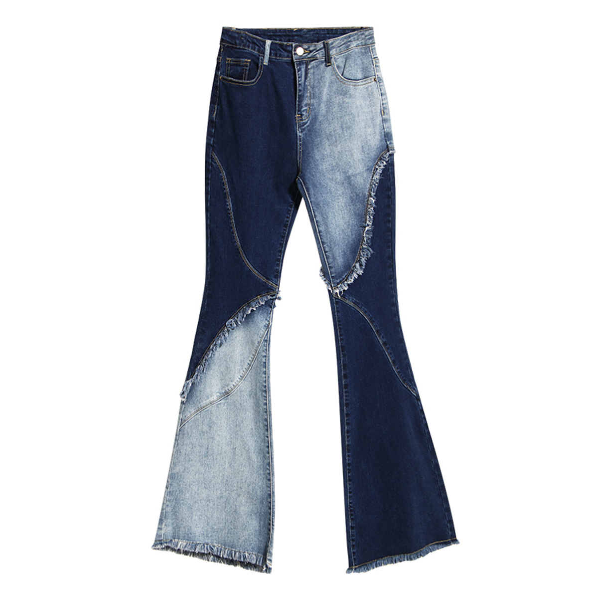 Title 1, Jeans geometrici con orlo grezzo, vita alta ed ...