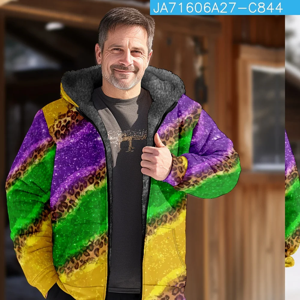 Casaco Jaqueta Acolchoada de Algodão Grossa Forrado com Fleece Roupas de Inverno Espessas para Conforto e Aquecimento Máximo no Frio. — foto 7