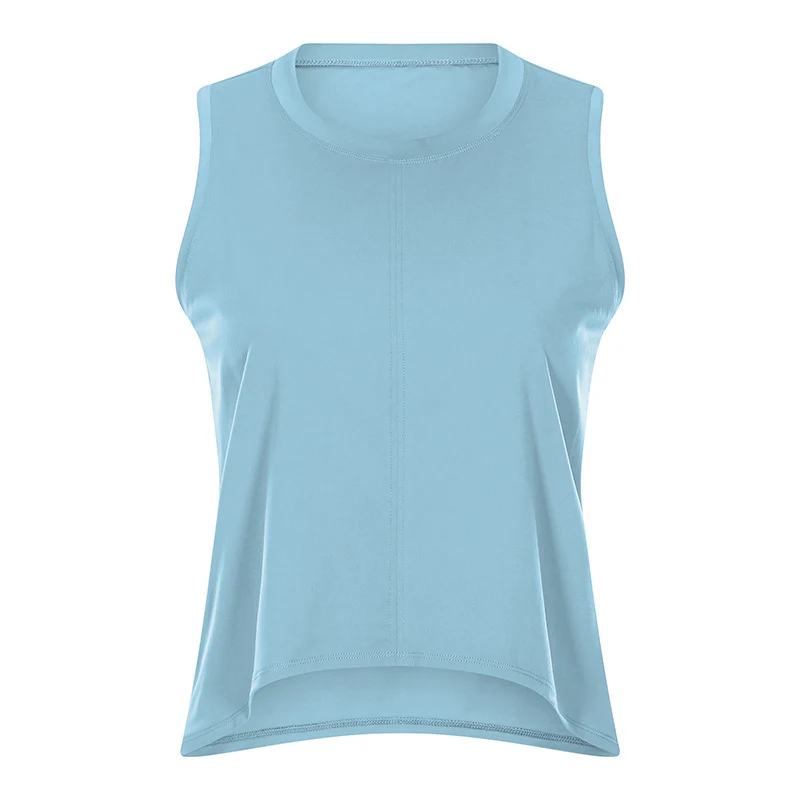 Title 4, Effen kleur ronde hals losse mouwloze yogakleding