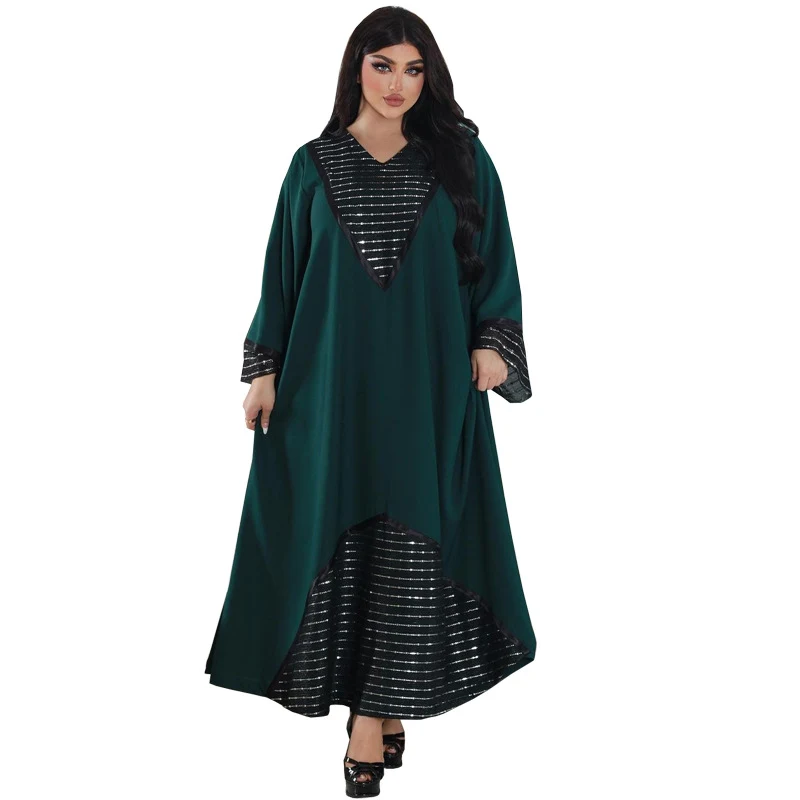 Title 4, Sequined Robe V-neck Dress for a glamorous nigh...