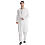 Geborduurde polyester heren badjaspak Comfortabel en stijlvol huispak voor heren. Ideaal om te ontspannen na het baden of gewoon thuis. — foto 5