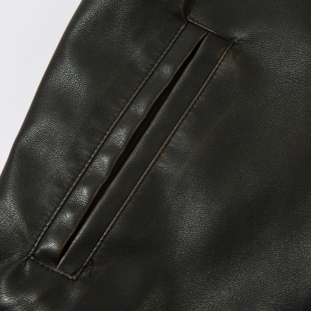 Men's Solid Color PU Leather Coat, stylish and durable, perfect for a modern look and protection against the cold, ideal — photo 17
