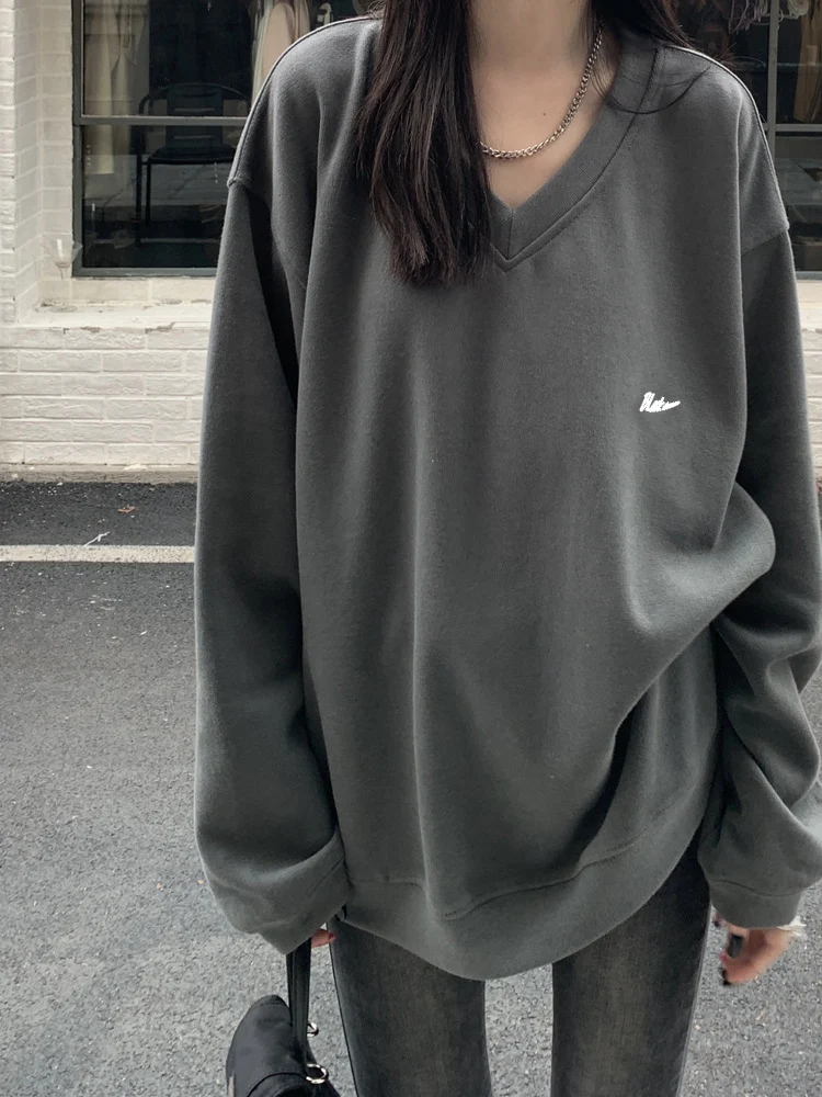 Title 4, Womens Simple V-neck Loose-fitting Casual Pull...