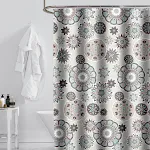 Cortina de chuveiro espessa, impermeável e simples para casa. Mantenha seu banheiro seco e adicione um toque elegante à sua decoração. — foto 6